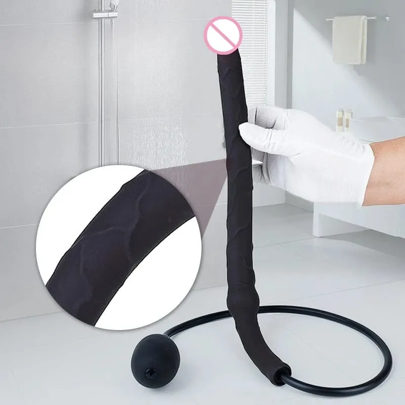 New Super Long Inflatable Expansion Dildo Butt Plug Deep Penetration Prostate Massage Big Dick Plug Anal Sex Toys For Men Women — image 2