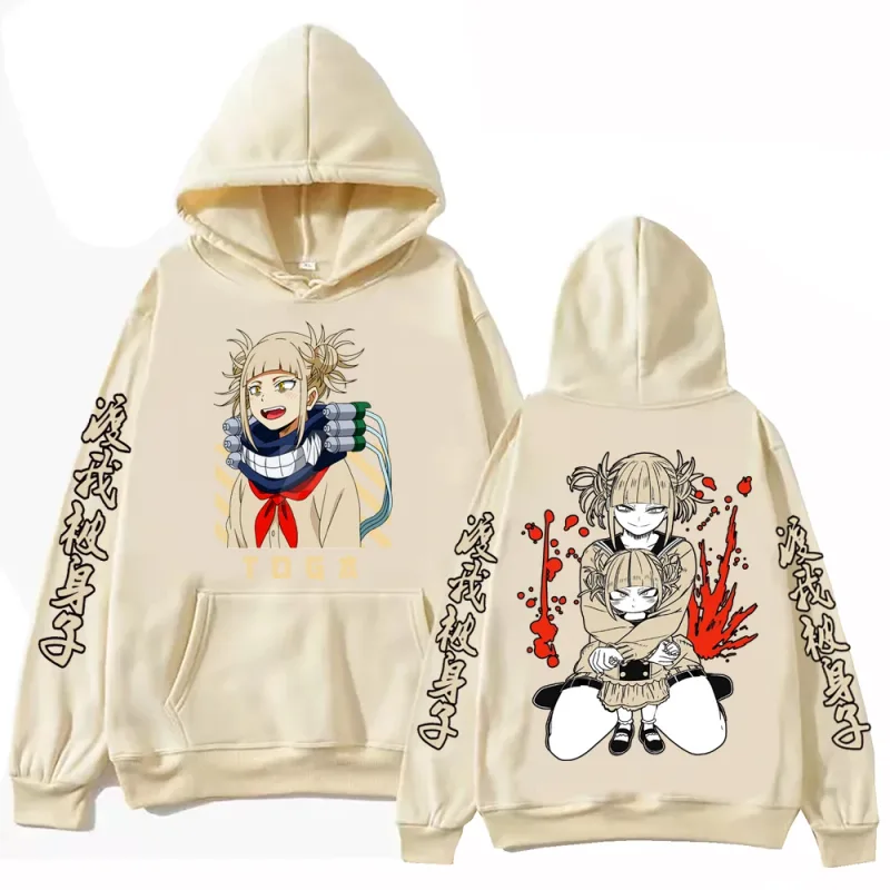 2025 Anime My Hero Academia Himiko Toga Hoodies Harajuku Pullover Tops Man Woman Fans Gift Long sleeve Oversized Sweatshirt — image 4