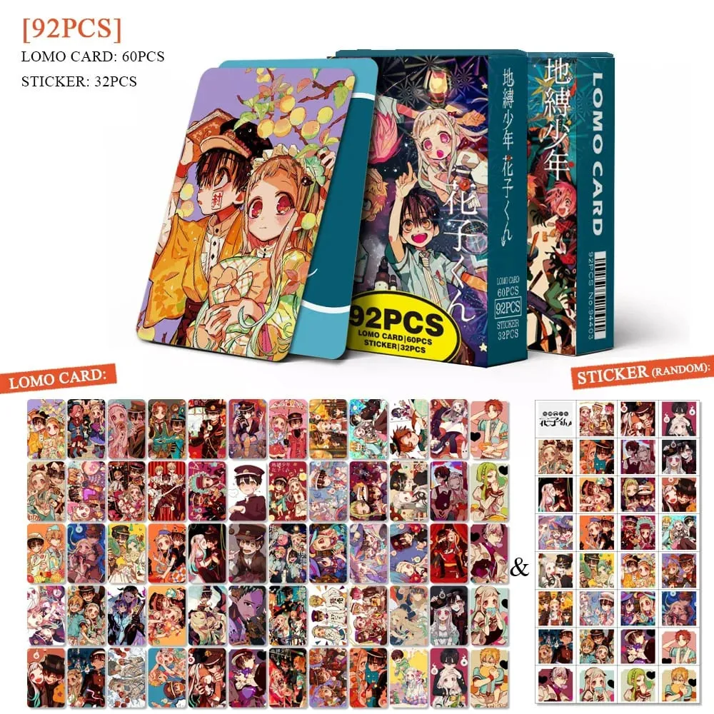 Ensemble de cartes Hanako-kun Lomo reliées aux toilettes, 92 pièces, cartes photo de personnages d'anime avec autocollants décoratifs, Collection de Fans, cadeau décoratif — image 1