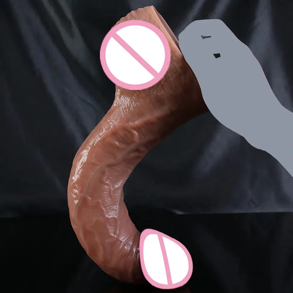 S/M/L Skin Feel Realistic Dildo Huge Soft Penis Double Silicone Adults Sex Toys With Suction Cup Anal Dick for Women Masturbator — image 4