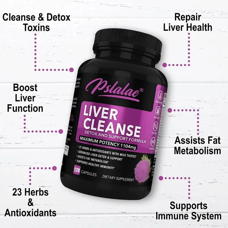 Liver Cleanse Detoxification Support Supplement - Complete Health Capsules with Artichoke Berberine Turmeric Herbs — image 5