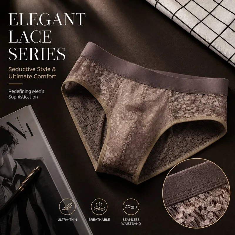 1/3PCS Summer Sexy Perspective Breathable Men's Panties Smooth Ice Silk Quick-dry Men's Briefs High Elastic Ultra-thin Underwear