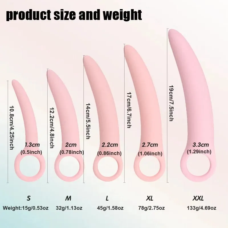 1 Set 5 stücke Weiche Silikon Kleine Elfenbein Pull Ring Vaginal Dilatator Set Vaginismus Anal Plug spielzeug Dilatator Vagina anal Sex Produkt