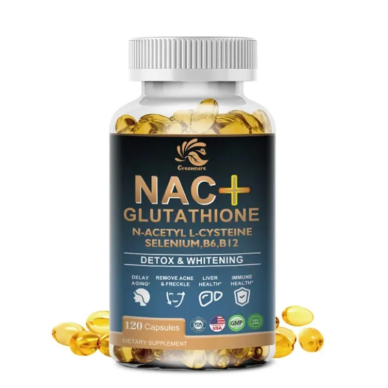 Greensure NAC Glutathione Capsules N-Acetyl Cysteine 1200 mg Support for Liver Lung | Amino Acid Increases Glutathione