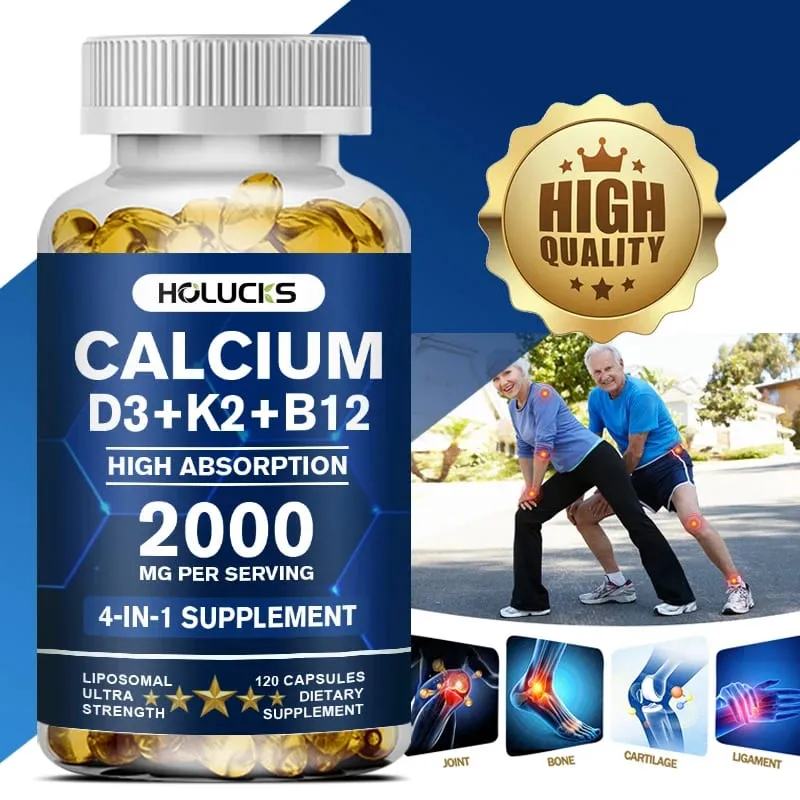 Calcium Supplements with Vitamin D3 K2 Support Bone Muscle TeethHealth Replenish Joints Calcium Absorption — image 1