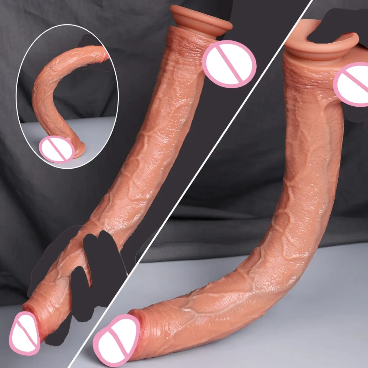 40CM Long Dildo Realistic Snake Shape Single Layer Silicone Big Penis Soft Anal Sex Toy Suction Cup Dick for Women G-spot Orgas — image 6