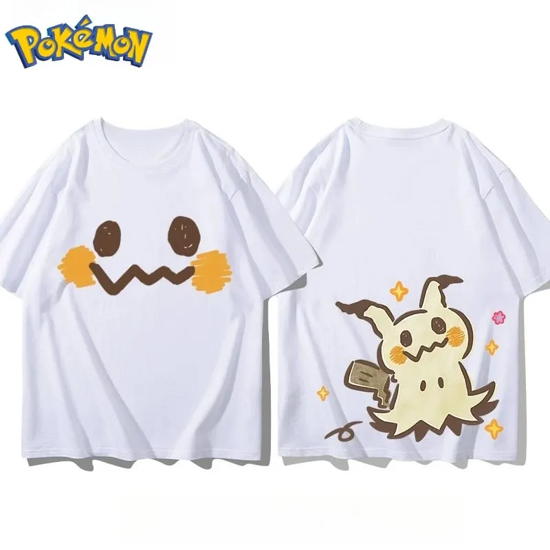 Men's New Pokémon Mimikyu Front and Rear Printed T-shirt Men's and Women's Summer New Loose Casual Versatile Short-sleeved Top — image 10