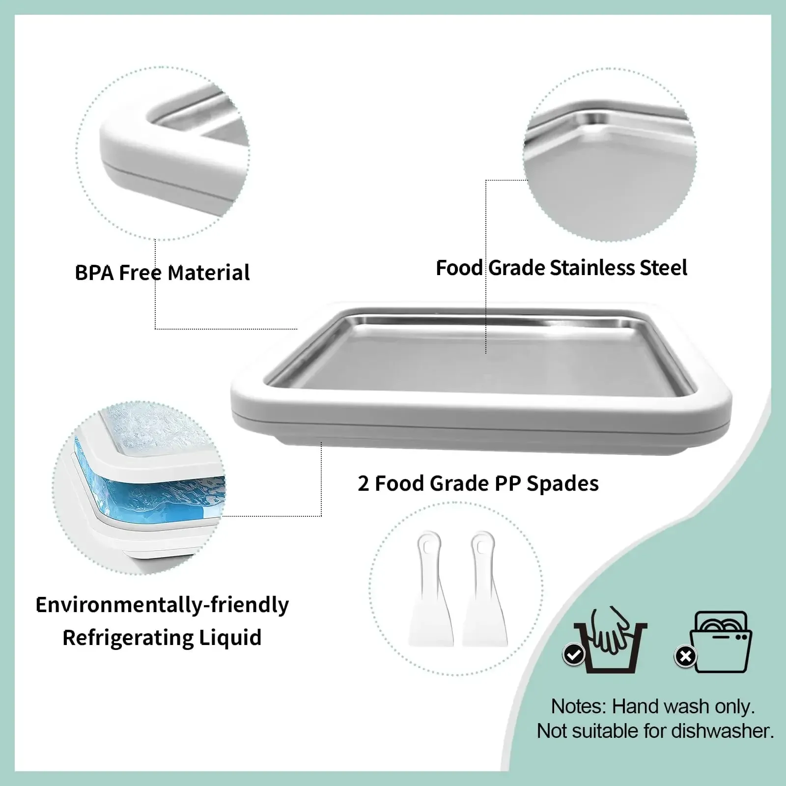 Multifunctional Rolled Ice Cream Maker Cold Sweet Fried Ice Pan DIY Household Frozen Yogurt Maker for Homemade Stir Fry Ice Tray — image 3