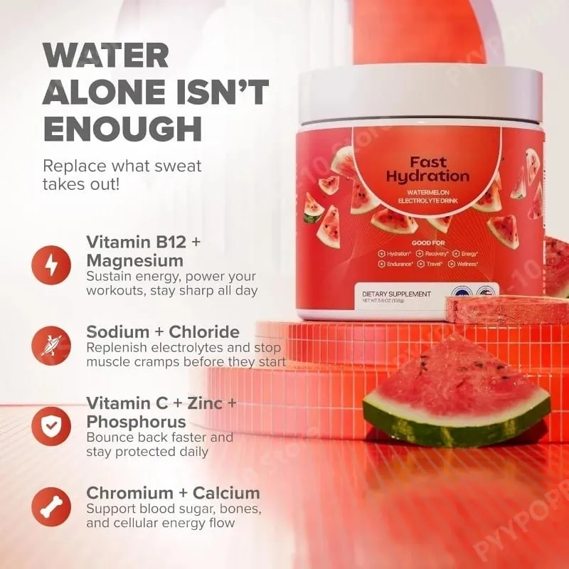 Electrolyte Supplements Watermelon Flavor Sugar Free Hydration Mix with Sodium Potassium Magnesium Calcium Travel Jar — image 3