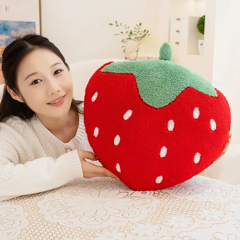 Strawberry Pillow Soft Stuffed Plush Toys Sweety Strawberry Sofa Hugging Pillow For Home Cushion Fruit Theme Birthday Gifts — image 9