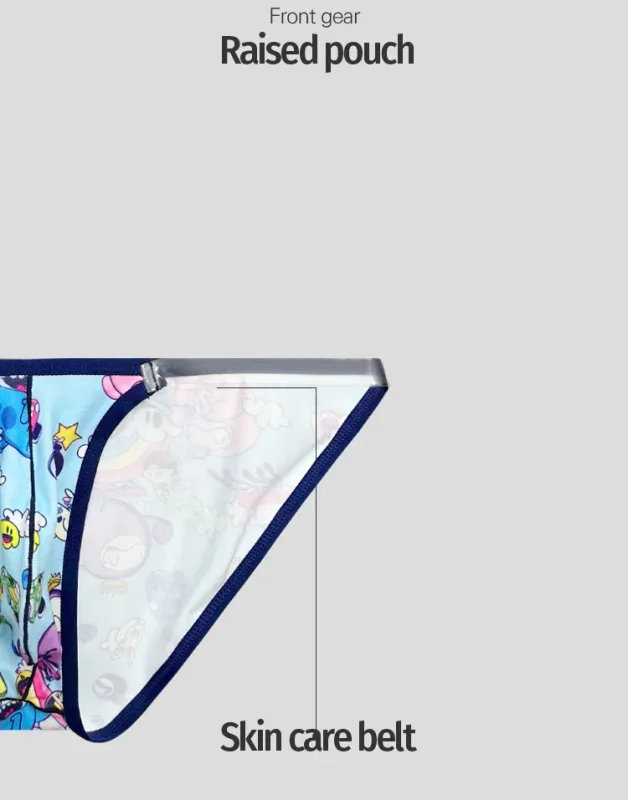 1PCS Voller Druck Cartoon Graffiti Männer Slips Weichen Stoff Breiten Bund 3D U Pouch Low Rise Close Fit Herren unterwäsche — image 10
