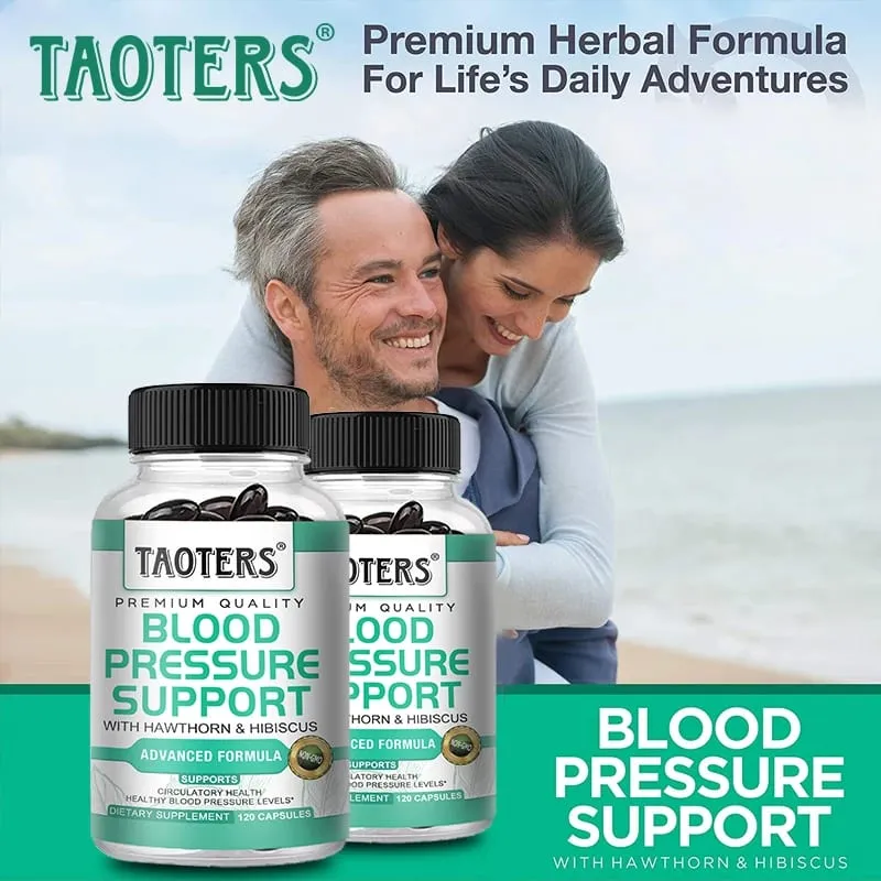 Blood Pressure Support Supplement Capsules Support Heart Cardiovascular Blood Flow Vein Leg Health Immune & Vascular Wellness