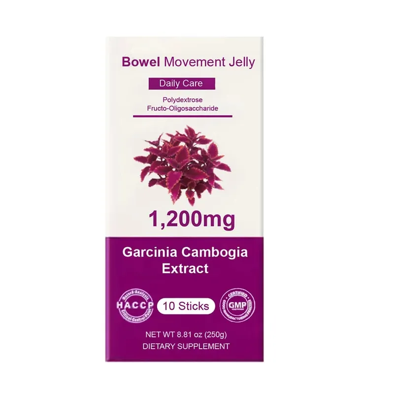 Bowel Movement Jelly (10 Days) - Garcinia Cambogia Jelly Sticks. Grape and Chia Seed. Polydextrose Collagen Hyaluronic Acid