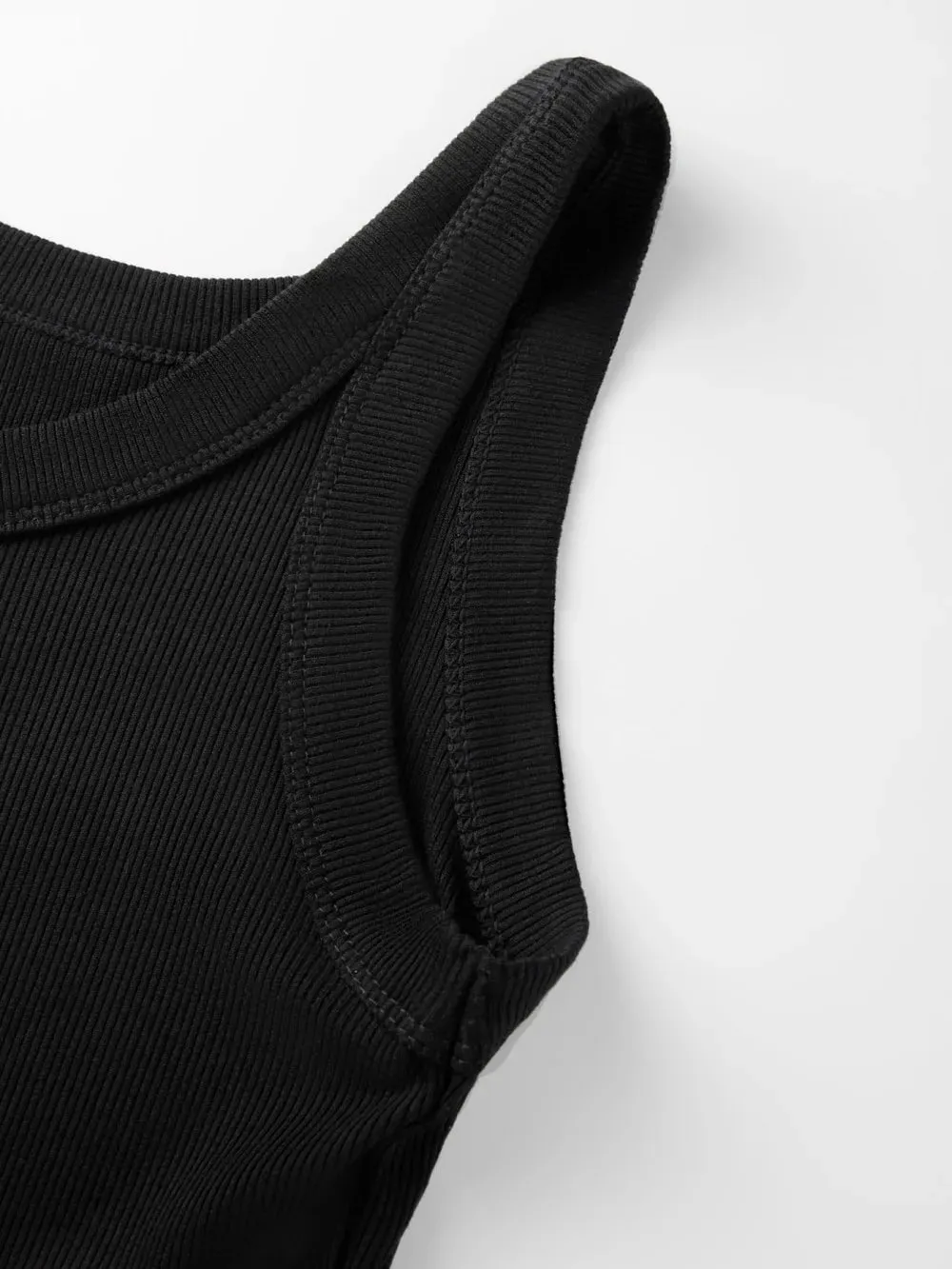 Y2K Ribbed Cotton Tank Tops Womens Summer Slim O-Neck Sleeveless Basic Soft Breathable Vest Sporty Jogging Wear Daily Undershirt — image 5