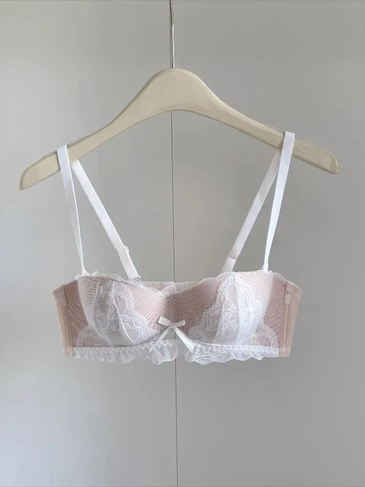 Ensemble de soutien-gorge demi-tasse en dentelle française, Push Up sans fil, petite poitrine, améliore le levage, Anti-affaissement, confort, ensemble de Lingerie Sexy pour femmes — image 5