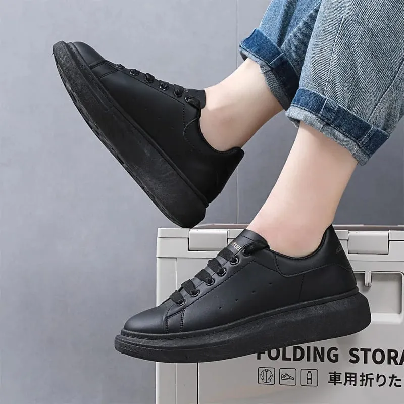 White Vulcanized Sneakers Men's Flats Comfortable Shoes Lace up Zapatillas Hombre Women Casual Sneakers Plus Size 35-45 — image 5