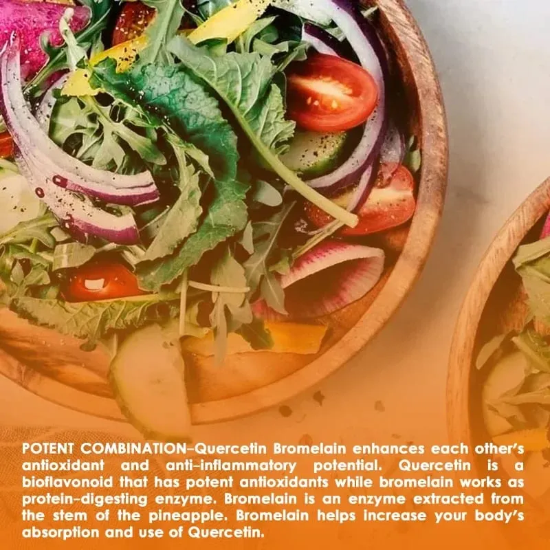 Quercetin Bromelain Immune Support Heart Joint & Respiratory Health Non-GMO Vegan Capsules — image 7