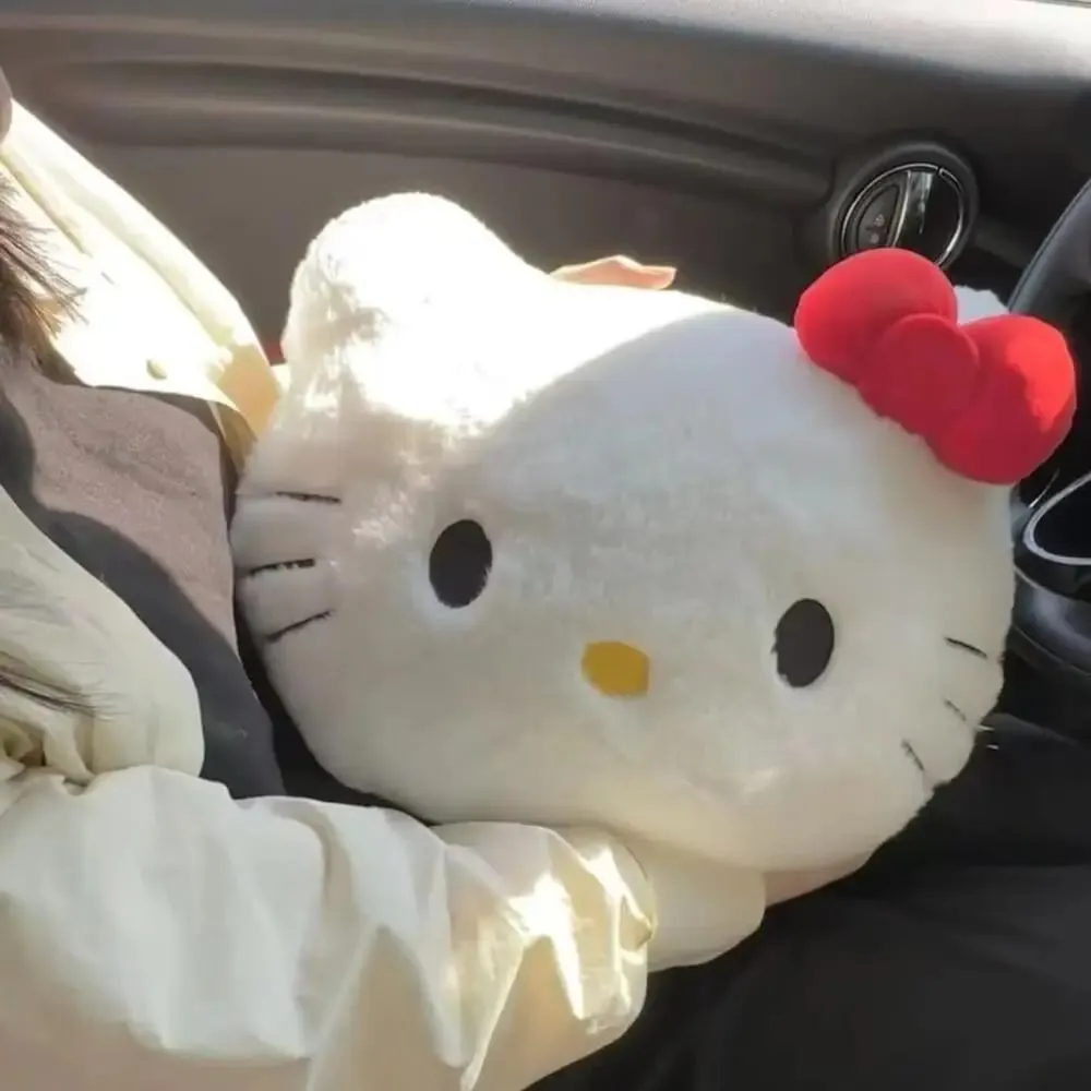 Anime Sanrio Hello Kitty Cute Cartoon Head Plush Pillow Sofa Bedside Cushion Car Cushion Nap Pillow Birthday Gifts for Girl — image 3