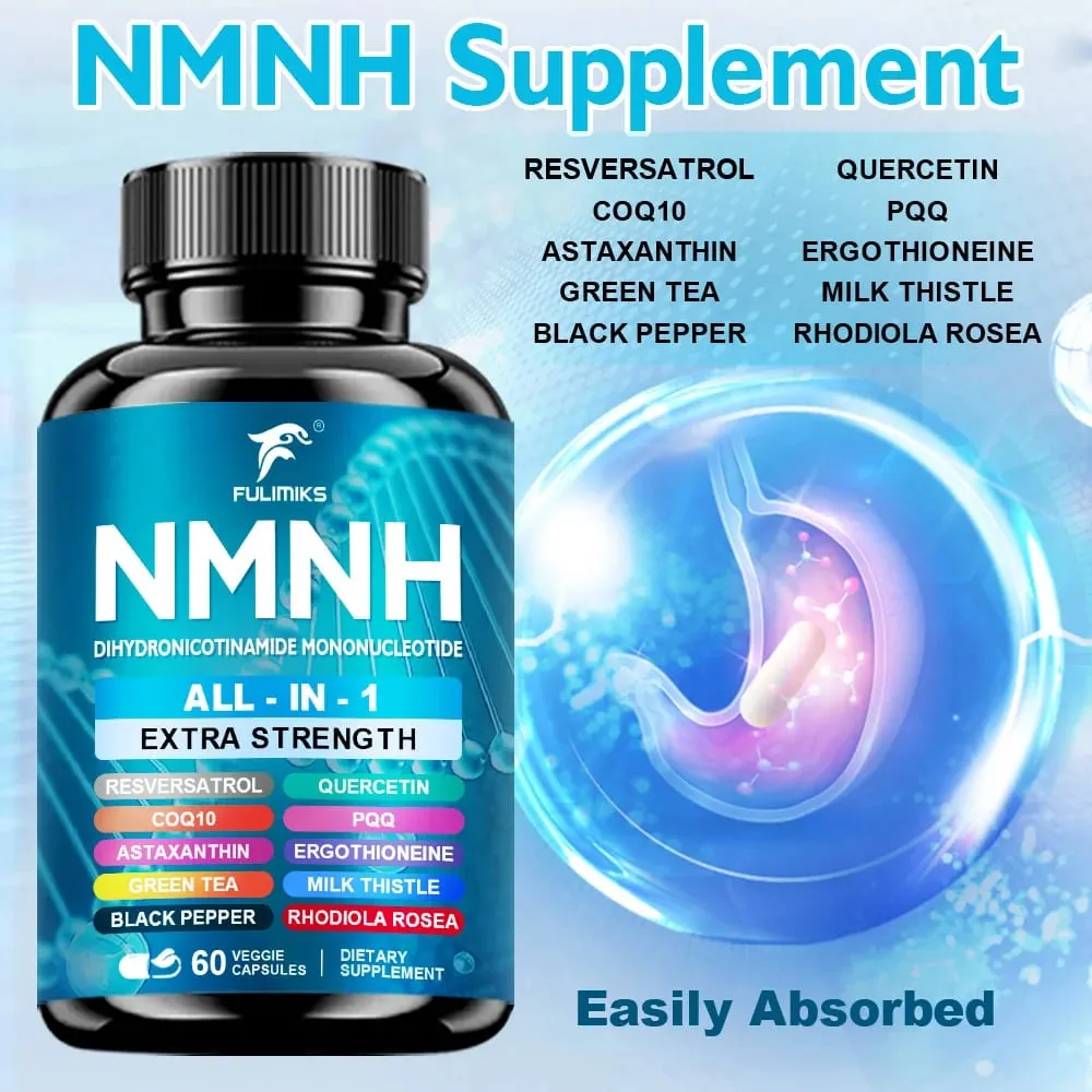 Supplement Capsules NAD+ Booster All-In-1 lmmune System Energy 60 Pills - Suitable for Men & Women - Daily Supplement — image 2
