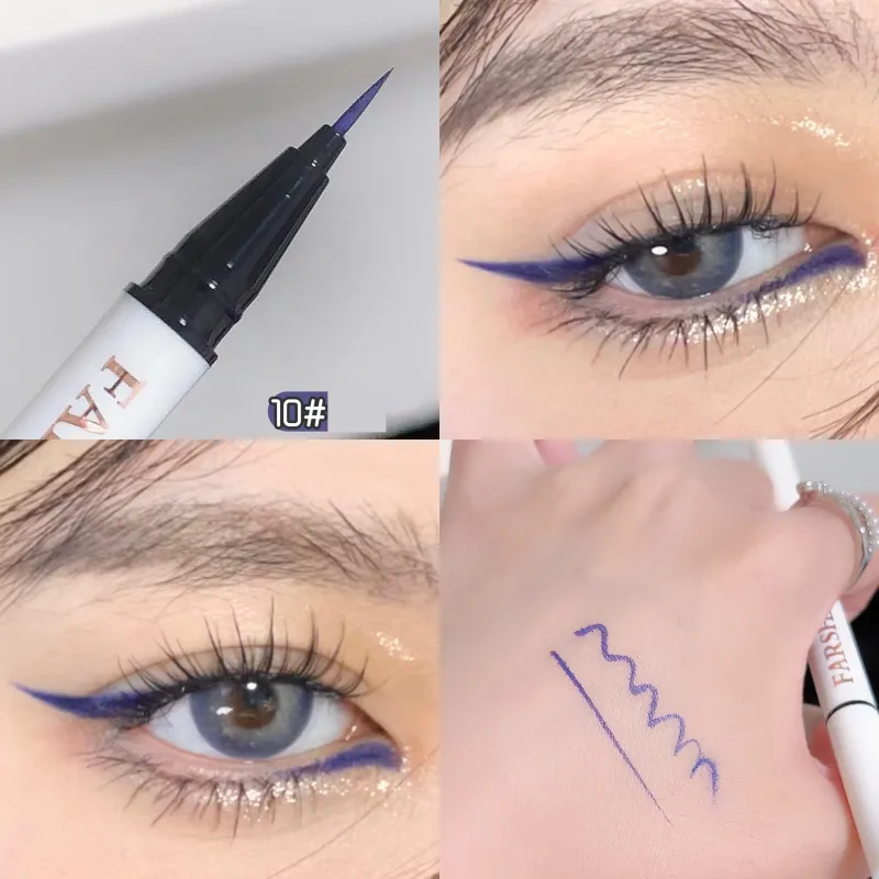 12 kolorów wodoodporny eyeliner w pisaku bardzo cienka końcówka eyeliner w płynie długotrwały eyeliner szybkoschnący kolorowy makijaż na cosplay — image 17