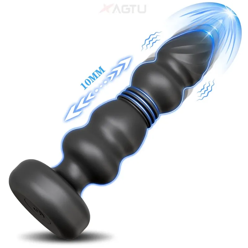 Thrusting Anal Beads for Men Prostate Massager Women Butt Plug Anal Vibrator Anal Balls Silicone Masturbator Adult Sex Toy — image 8