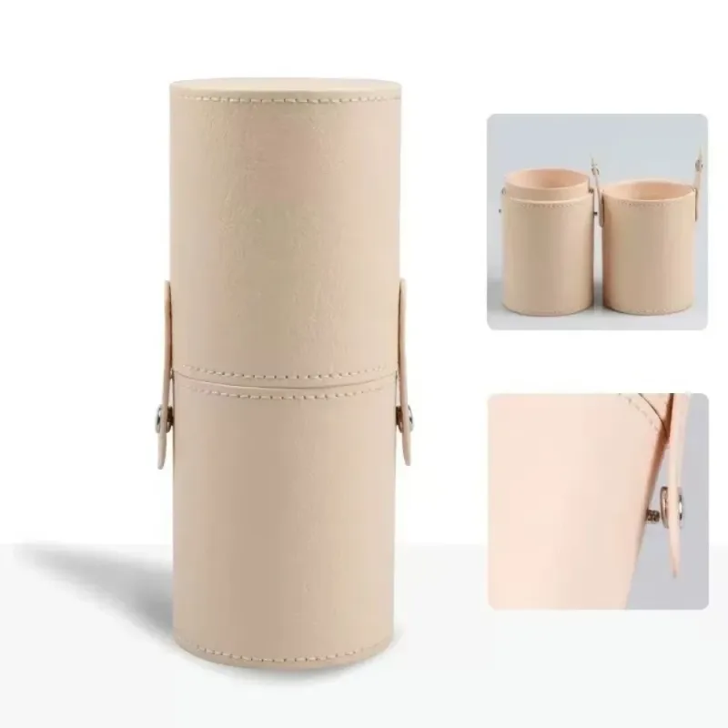 PU Leather Makeup Brush Bucket Dust-Proof Waterproof Empty Cosmetic Brushes Pen Holder Portable Makeup Brush Organizer — image 11