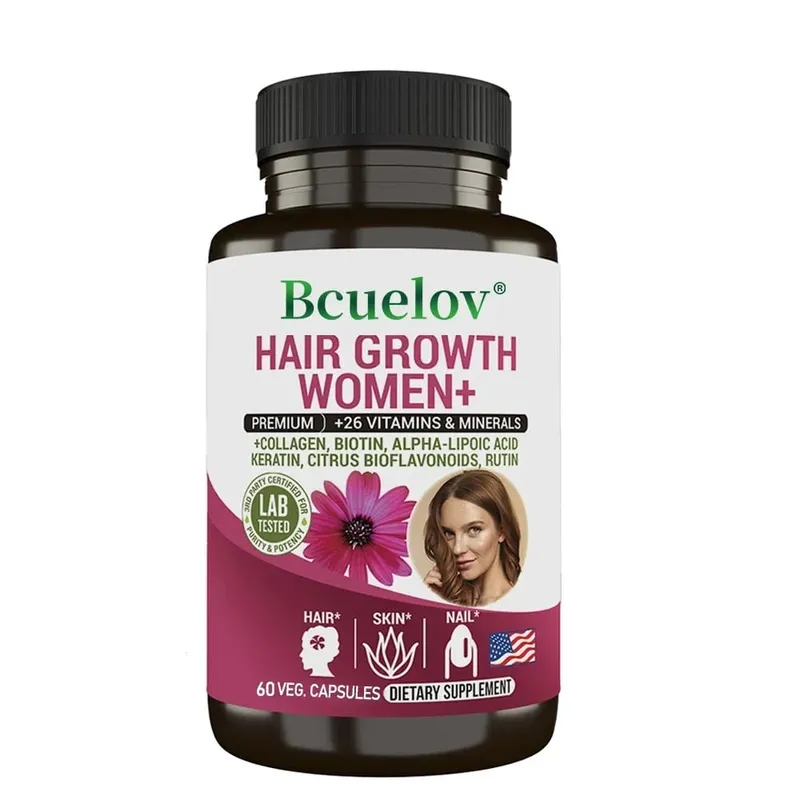 Women Hair Growth Supplement Capsules with Multivitamins Collagen and Biotin for Thicker Fuller Hair Nails and Skin Health — image 8