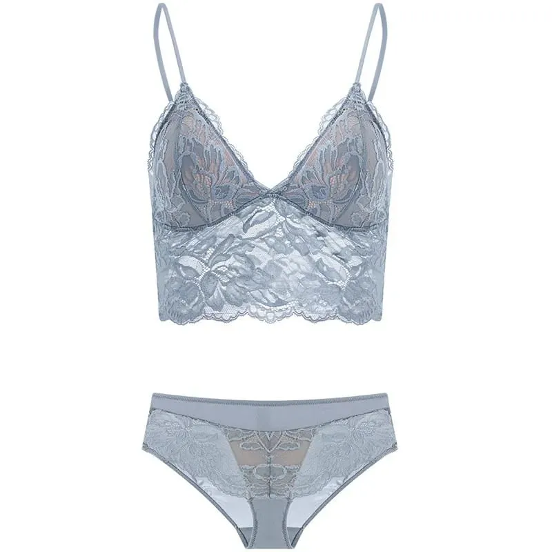 Women's French Thin Lace Wireless Set Strapless Triangle Cup Slim Invisible Bra Perfect for Big Bust To Look Smaller Daily S-xl — image 6