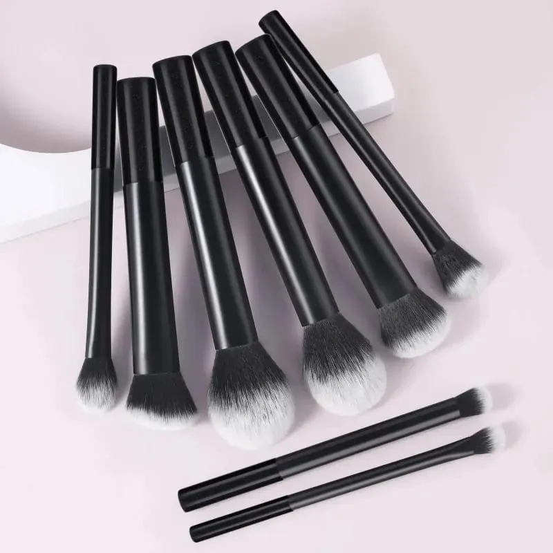 8/12pcs Multifunctional Black Makeup Brush Set With Beauty Egg Soft Bristles for All Skin Types Alcohol-Free Cosmetic Brushes — image 2