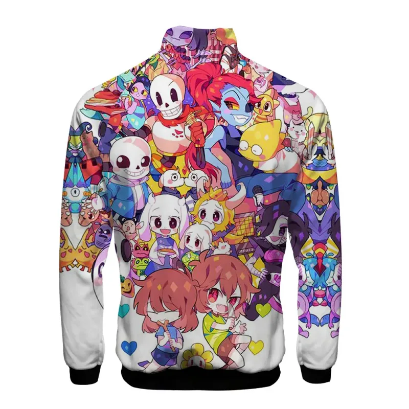 Luxury Popular Sans Undertale 3D Print Zipper Raglan Jacket Windbreaker Boys/Girls Comfortable Stand Collar Jackets Coats — image 3