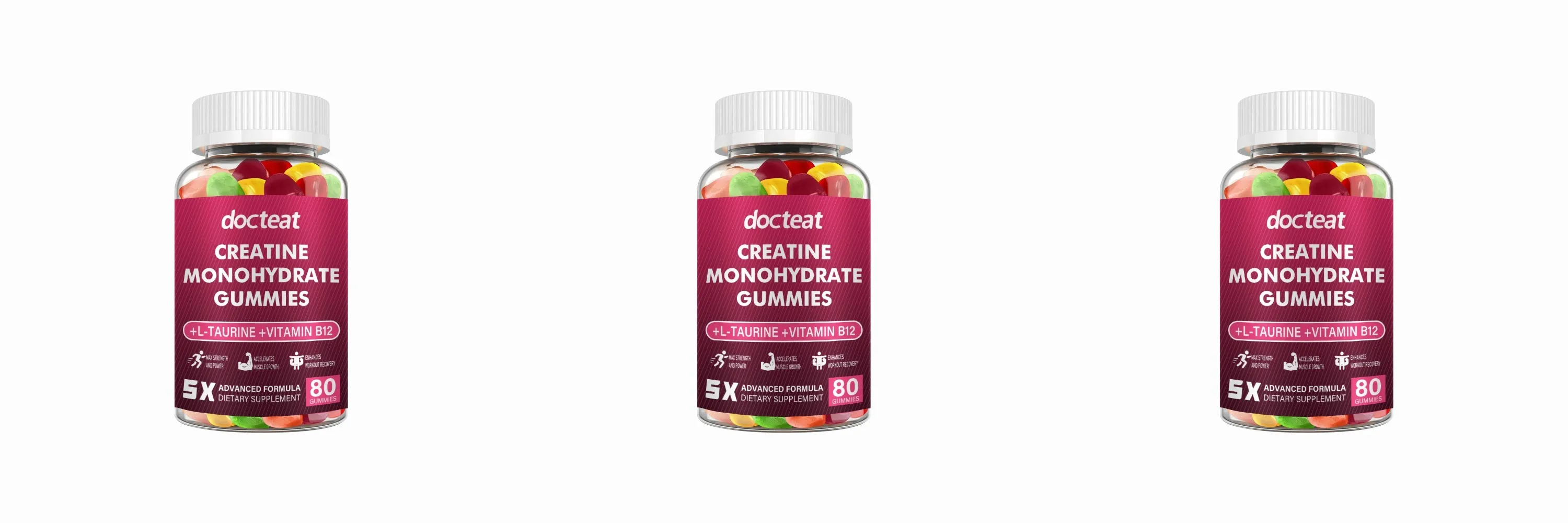 Creatine Monohydrate Gummies 80 Count with Taurine Vitamin B12 Chewable Sports Nutrition Supplement for Muscle & Energy Support — image 9