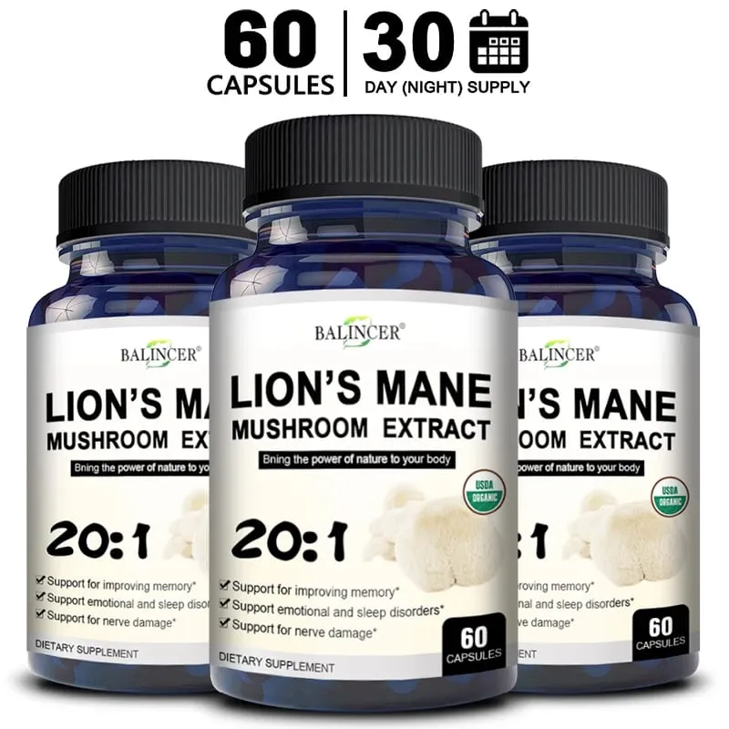 Lion's Mane Mushroom Capsules - Strengthens The Brain Memory and Cognition Improves Mood and Sleep Quality Supplements — image 11
