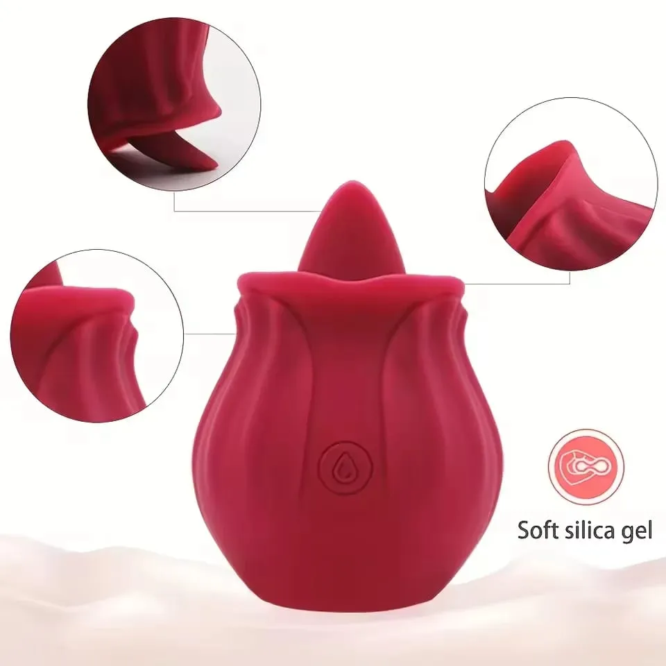 Rose Tongue Licking Vibrator G Spot Clitoris Nipple Stimulator Massager Masturbator Adult Sex Toys for Couples Adult