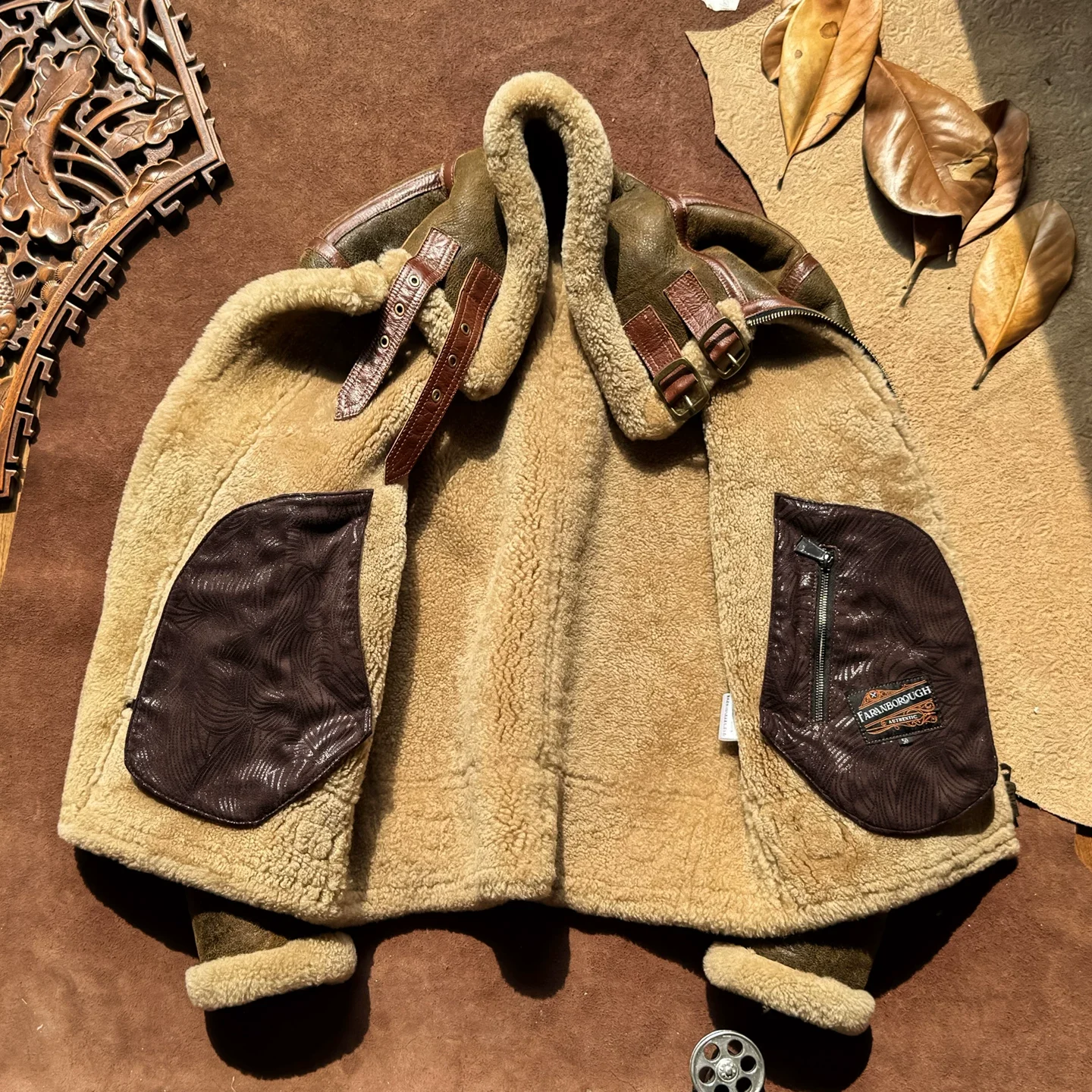 CC Shop Best.Vintage Nubuck Leather.2026 New Winter Thick Wool Leather Coat.100% Natural Fur Jacket.Real Sheepskin With Wool — image 6