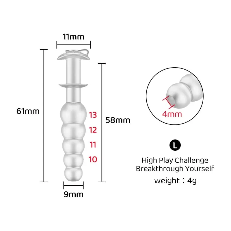 Parachute-style Beaded Easy-to-clean Hollow Rod With Anti-slip Guide for Male Urethral Dilation Alternative Adult Sex Toys