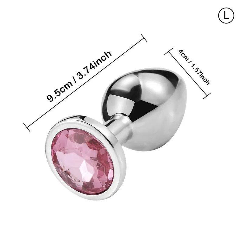 Ensemble de plug anal en métal de luxe, Kit d'entraînement de fesses, jouets pour adultes, hommes femmes, couples débutants, cadeaux sexuels, grand, moyen, petit, rose — image 10