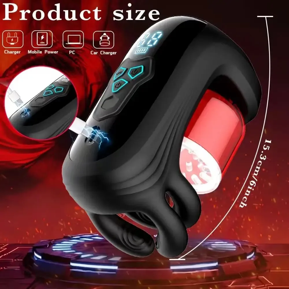 Adult Male Sex Toy Penis Stimulator Massager 9 Vibration Rotation Suction Modes USB Rechargeable Masturbation Cup Adult Supplies — image 4