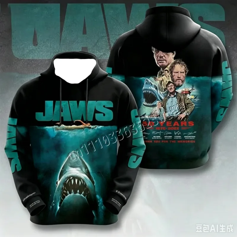 2026/27 Men Hoodies Jaws Horror Film Hoodie Men Women Fashion Hoodies Casual Hoodie Sweatshirt Shark Coat Sudadera Men Clothing — image 6