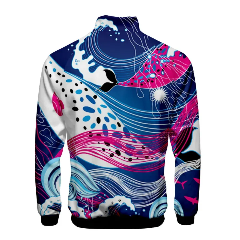 Popular Marine animals dolphin 3D Print Zipper Raglan Jacket Windbreaker Boys/Girls Comfortable Stand Collar Jackets Coats — image 6
