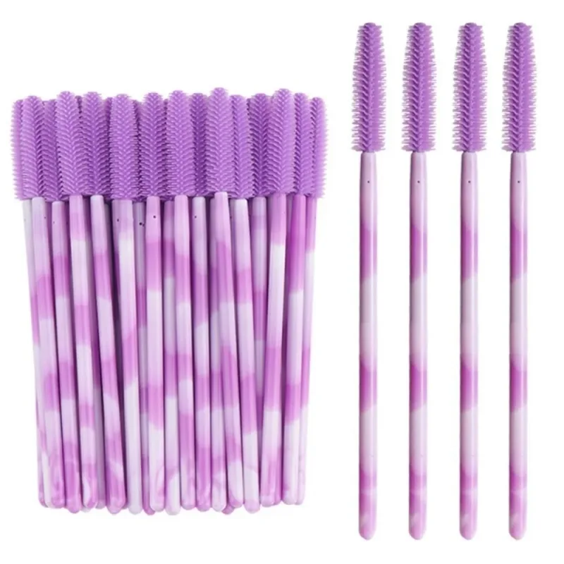 50Pcs Disposable Eyelash Brushes Silicone Makeup Tools Mascara Wand Applicator Rainbow Color Microbrush Eyebrow Comb Girl — image 10
