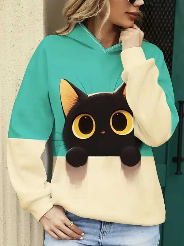 Cute Cat 3D Print Hoodies Men Women Fashion Casual Sweatshirts Autumn Oversized Hoodie Pullovers Tracksuit Women Clothing — image 7