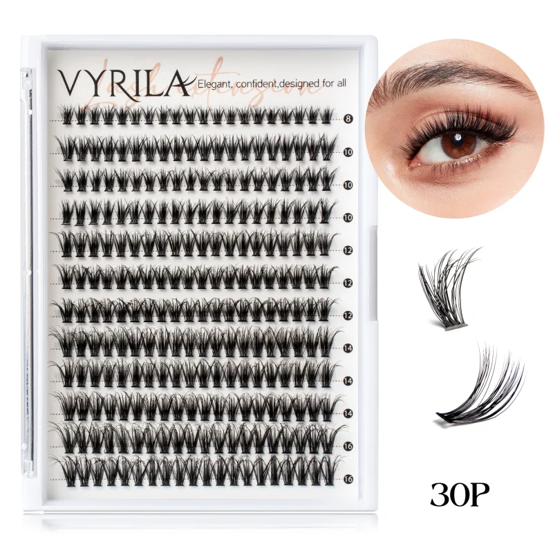 Individual Lashes Cluster C Curl Mix Lash Clusters 3D Wispy DIY Extension Eyelash 0,1mm Super Thin Band Resuable Natural Lashes — image 15