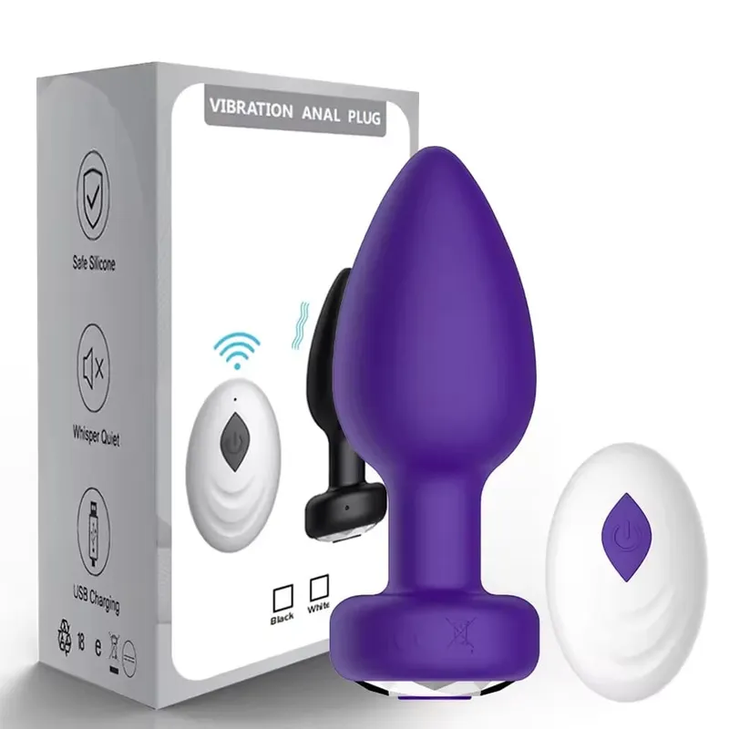 Powerful Anal Plug Vibrator for Men Women Female Vagina Remote Stimulator Prostate Butt Plug Sex Toys for Adult Couples 18+