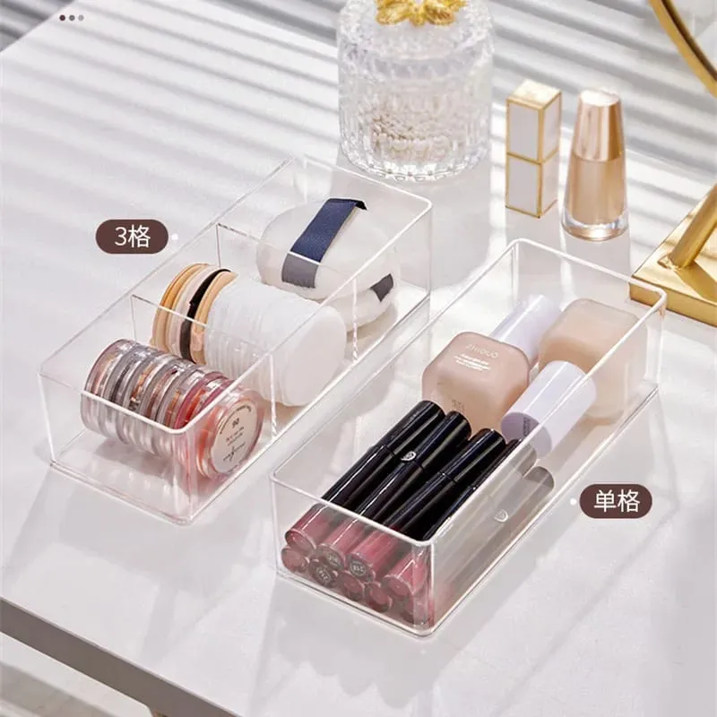Acrylic Cosmetics Storage Box for Lipstick Makeup Brushes Layered Storage Desktop Drawer Comestic Tools Makeup Puff Storage Box — image 4