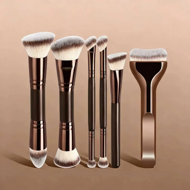 Professional Aluminum Makeup Brush Set Includes Soft High-Quality Synthetic Hair Makeup Brushes Foundation Brush Powder Brush