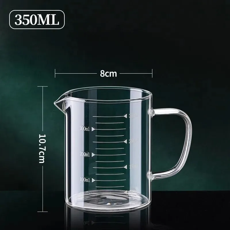 1/2pcs Glass Measuring Cup With Handle Heat-resistant Laboratory Beaker Kitchen Milk Coffe Measuring Mug 250/350/500/1000ml — image 10