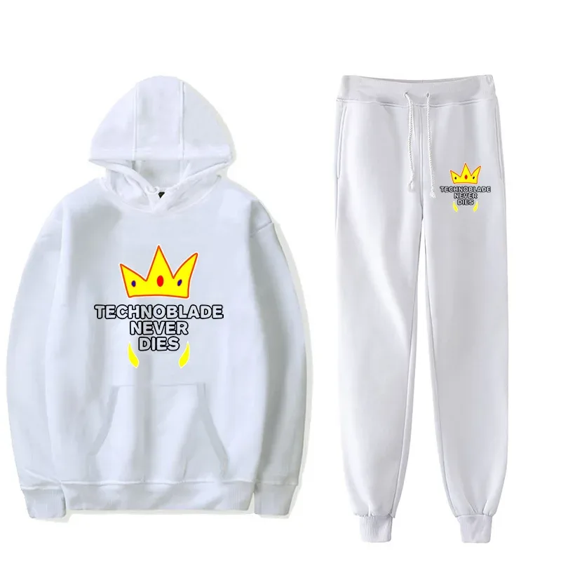 Harajuku Comfortable technoblade Print Sweatshirt Sweatpants Suit Men/Women Hoodies+ Trousers Suit Cute 2 Piece Set Clothes — image 1