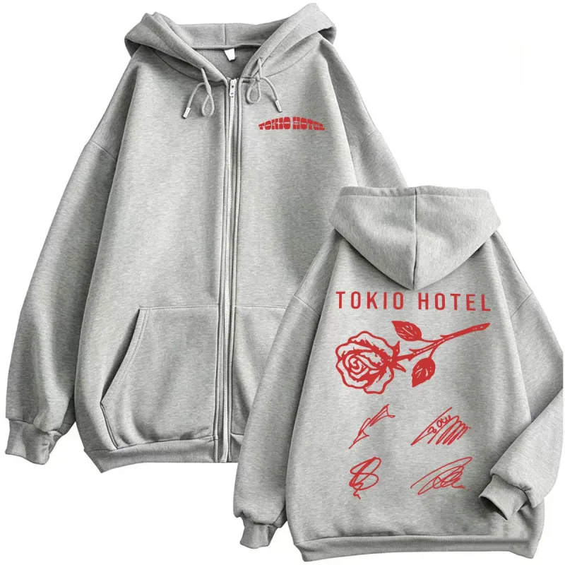 Tokio Hotel ARENA TOUR 2026 Signature Zipper Hoodies Men's Fashion Classic Sweatshirt Jacket Coats Casual Fleece Zip Up Pullover — image 6