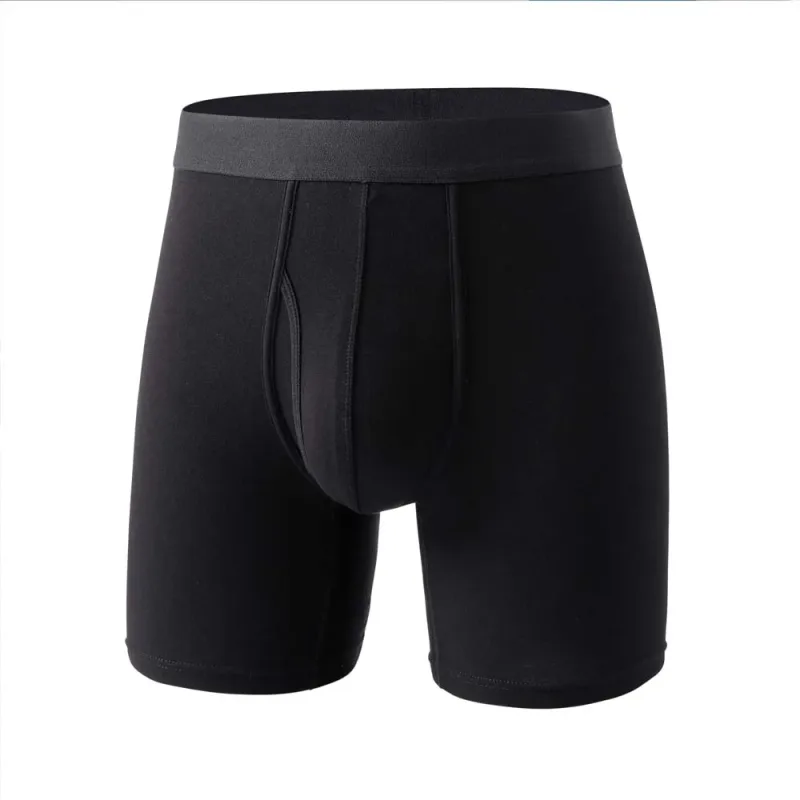 8Pcs Boxers Man Black Long Boxer Short Breathable Men's Underpants 3D Cutting U Pouch Design Man Clothes Plus Size Man Underwear — image 8