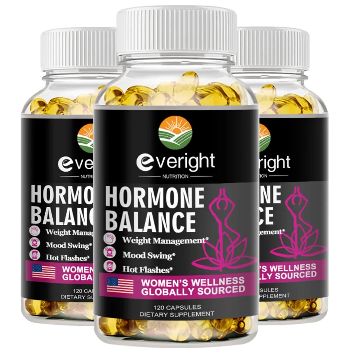 Komplettes pflanzliches Nahrungsergänzungsmittel für die Menopause für Frauen – Multibenefit Menopause Relief Hormonbalance für nächtliche Schweißausbrüche, Stimmung 120 KAPSELN — image 1